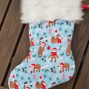 18 inch sloth fully lined Christmas stocking